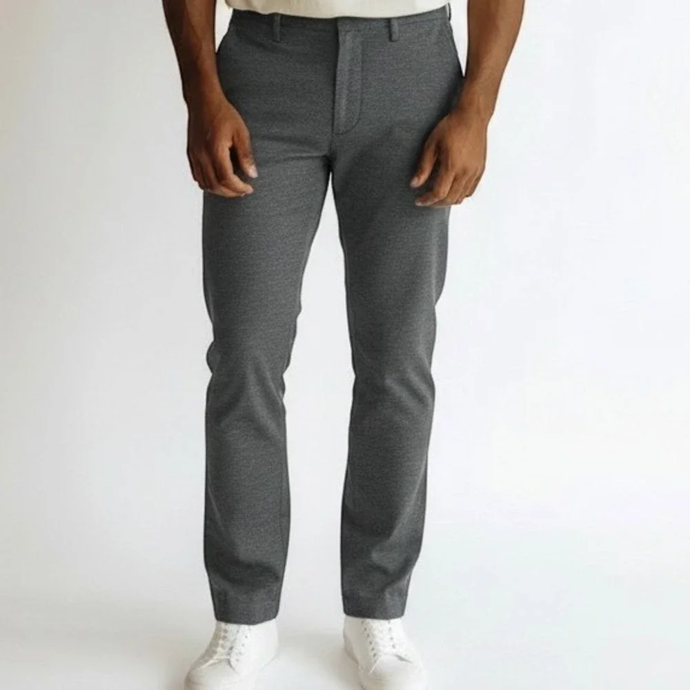 Banana Republic Dawson Pants Mens 35x30 Gray Herringbone Cotton Good Straight
